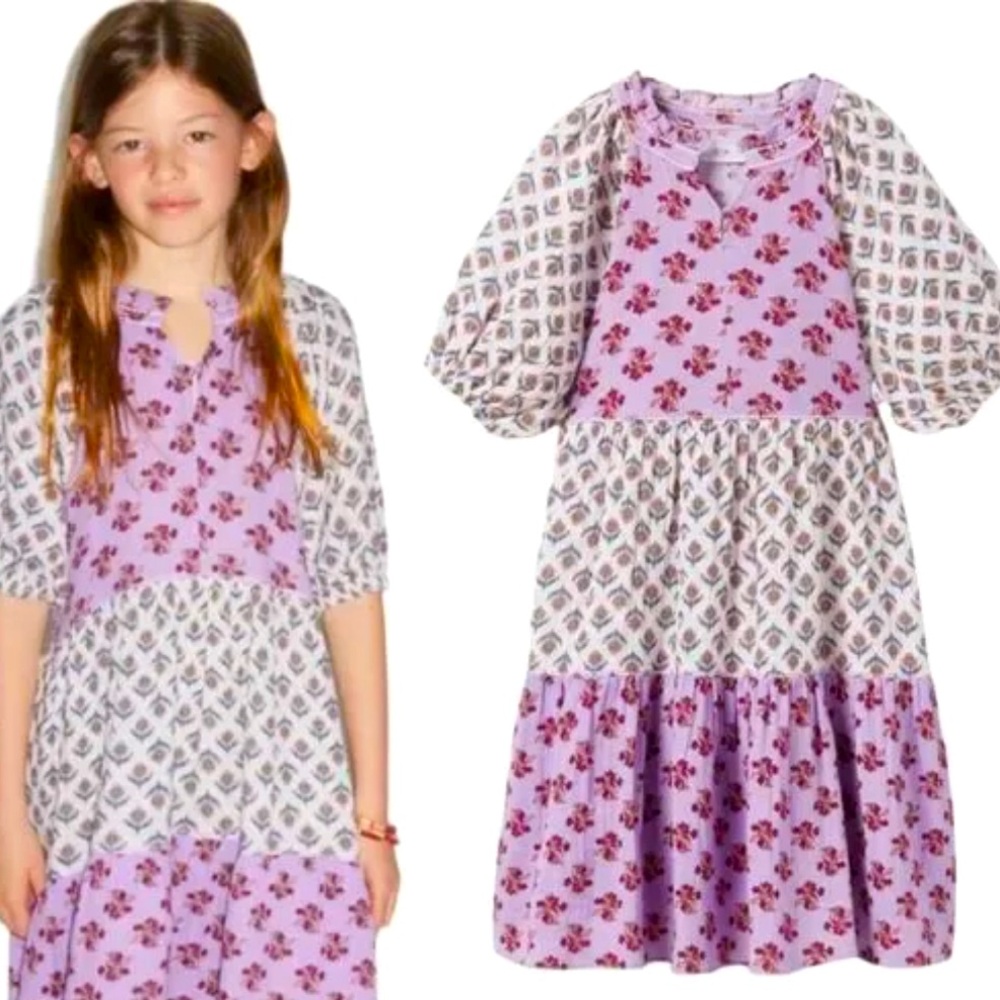 Zara Girls Contrasting Floral Dress 13/14 - NWT